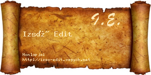 Izsó Edit névjegykártya